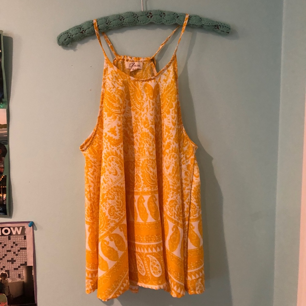 yellow paisley tank